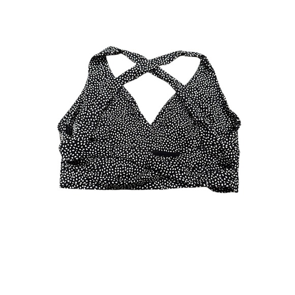 BuffBunny Alpha Sports Bra Black And White Black Bossy Print Criss Cross Back XL - Picture 5 of 6